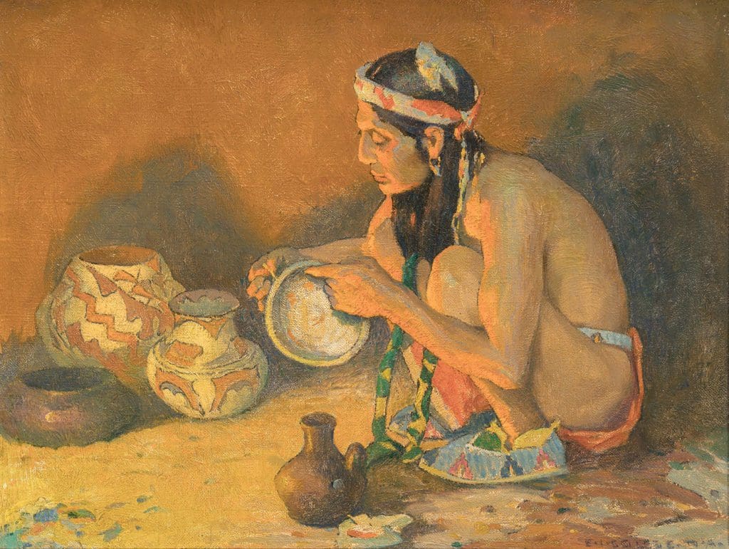 The Pottery Painter by Eanger Couse