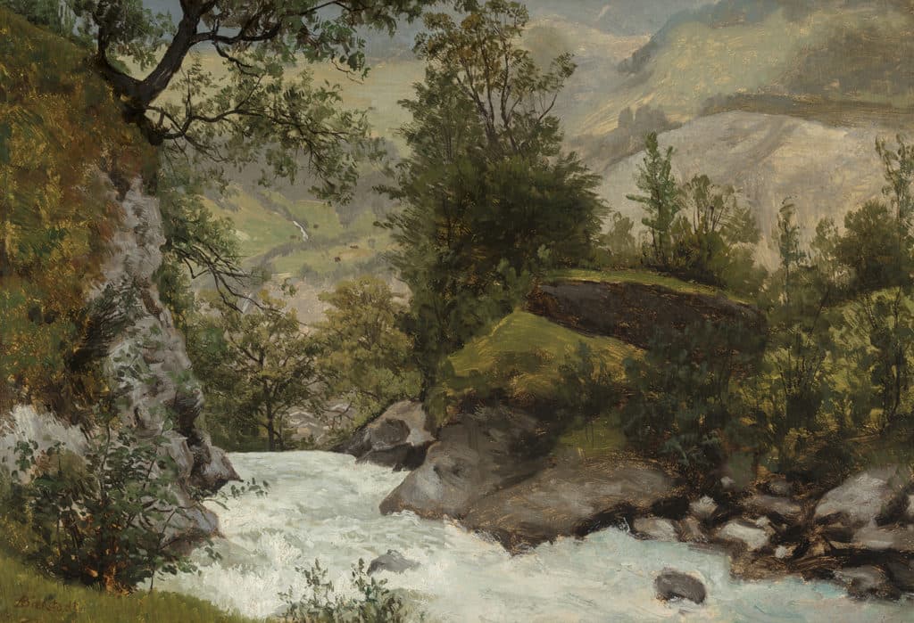 Albert Bierstadt Mountain Landscape, Oil