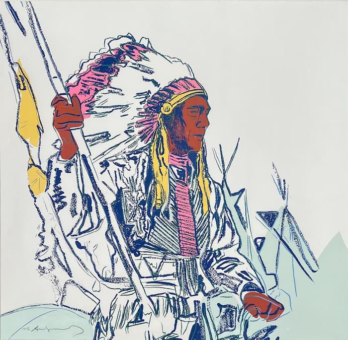 Andy Warhol War Bonnet Indian, Screenprint Unique
